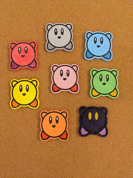 Kirby Wood Coaster Set - Handcrafted Gaming Coasters (Set of 4)